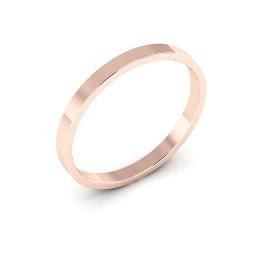 14K Rose Gold 2mm flat wedding band - DELLAFORA