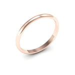 14K Rose Gold 2mm half round wedding band - DELLAFORA