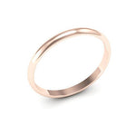 14K Rose Gold 2mm half round wedding band - DELLAFORA