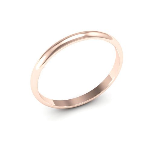 14K Rose Gold 2mm half round wedding band - DELLAFORA