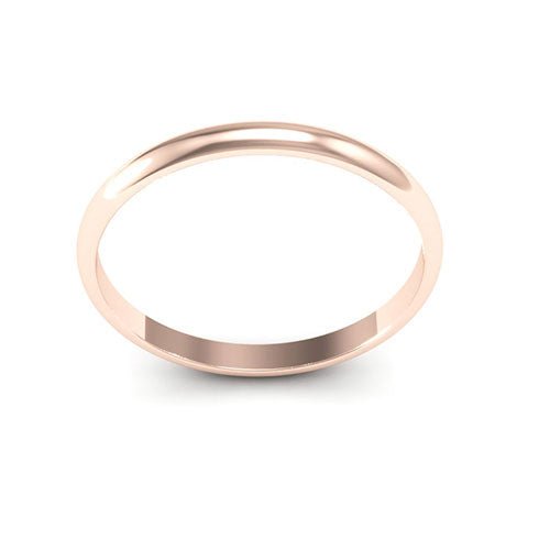 14K Rose Gold 2mm half round wedding band - DELLAFORA