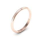 14K Rose Gold 2mm half round wedding band - DELLAFORA