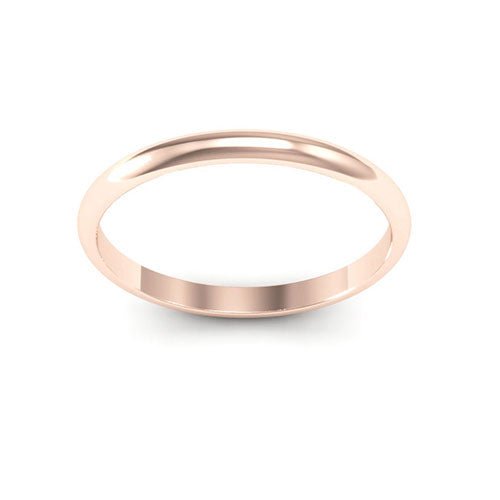 14K Rose Gold 2mm half round wedding band - DELLAFORA