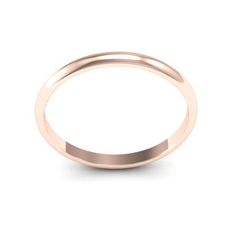 14K Rose Gold 2mm half round wedding band - DELLAFORA