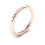 14K Rose Gold 2mm heavy weight half round comfort fit wedding band - DELLAFORA