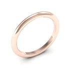 14K Rose Gold 2mm heavy weight half round comfort fit wedding band - DELLAFORA