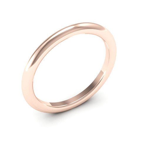 14K Rose Gold 2mm heavy weight half round comfort fit wedding band - DELLAFORA