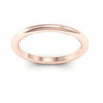 14K Rose Gold 2mm heavy weight half round comfort fit wedding band - DELLAFORA