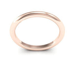 14K Rose Gold 2mm heavy weight half round comfort fit wedding band - DELLAFORA