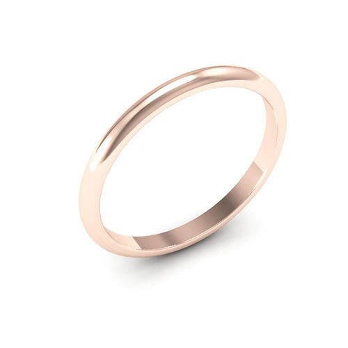 14K Rose Gold 2mm heavy weight half round wedding band - DELLAFORA