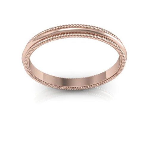 14K Rose Gold 2mm milgrain wedding band - DELLAFORA