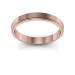 14K Rose Gold 3mm flat edge design wedding band - DELLAFORA