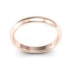 14K Rose Gold 3mm half round comfort fit wedding band - DELLAFORA