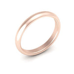 14K Rose Gold 3mm half round comfort fit wedding band - DELLAFORA