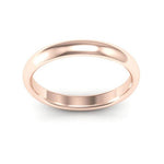 14K Rose Gold 3mm half round comfort fit wedding band - DELLAFORA