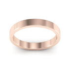 14K Rose Gold 3mm heavy weight flat wedding band - DELLAFORA