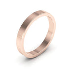 14K Rose Gold 3mm heavy weight flat wedding band - DELLAFORA