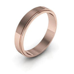 14K Rose Gold 4mm flat edge design wedding band - DELLAFORA