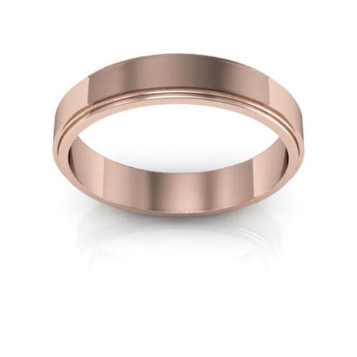 14K Rose Gold 4mm flat edge design wedding band - DELLAFORA