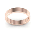 14K Rose Gold 4mm heavy weight flat wedding band - DELLAFORA