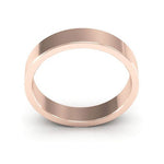 14K Rose Gold 4mm heavy weight flat wedding band - DELLAFORA