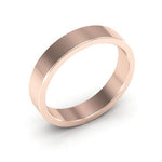 14K Rose Gold 4mm heavy weight flat wedding band - DELLAFORA