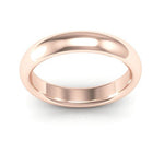 14K Rose Gold 4mm heavy weight half round comfort fit wedding band - DELLAFORA