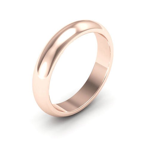 14K Rose Gold 4mm heavy weight half round wedding band - DELLAFORA