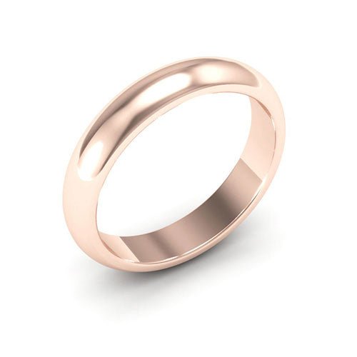 14K Rose Gold 4mm heavy weight half round wedding band - DELLAFORA