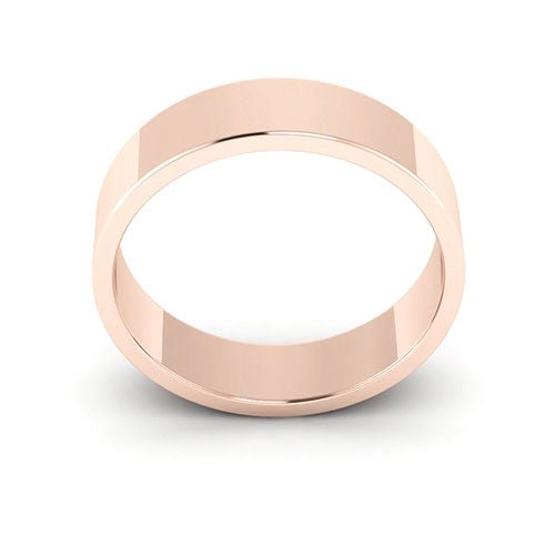 14K Rose Gold 5mm flat wedding band - DELLAFORA