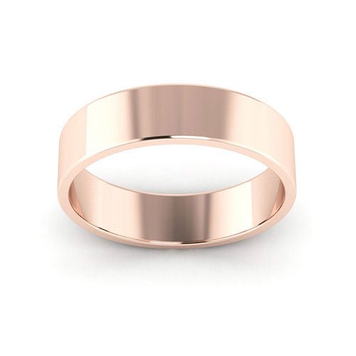 14K Rose Gold 5mm flat wedding band - DELLAFORA