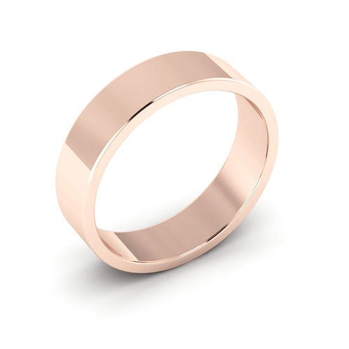 14K Rose Gold 5mm flat wedding band - DELLAFORA