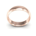 14K Rose Gold 5mm half round comfort fit wedding band - DELLAFORA