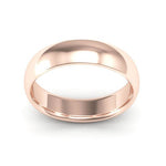 14K Rose Gold 5mm half round comfort fit wedding band - DELLAFORA