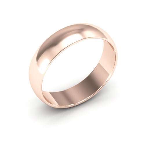 14K Rose Gold 5mm half round wedding band - DELLAFORA