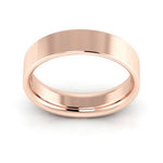 14K Rose Gold 5mm heavy weight flat comfort fit wedding band - DELLAFORA