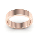 14K Rose Gold 5mm heavy weight flat wedding band - DELLAFORA