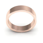 14K Rose Gold 5mm heavy weight flat wedding band - DELLAFORA