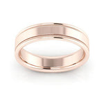 14K Rose Gold 5mm milgrain raised edge design comfort fit wedding band - DELLAFORA