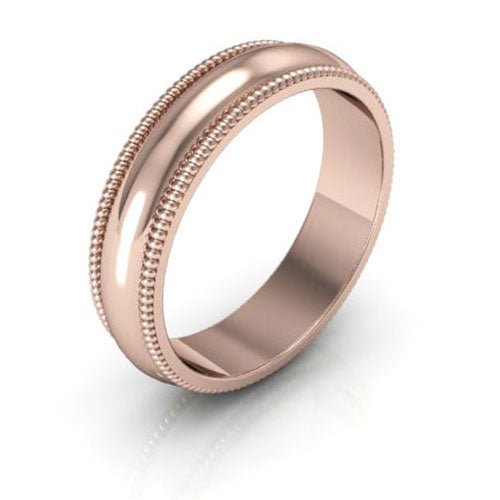 14K Rose Gold 5mm milgrain wedding band - DELLAFORA