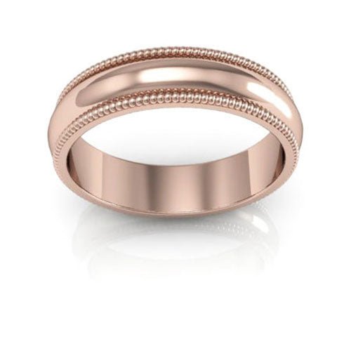 14K Rose Gold 5mm milgrain wedding band - DELLAFORA