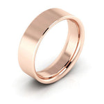 14K Rose Gold 6mm flat comfort fit wedding band - DELLAFORA