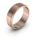 14K Rose Gold 6mm flat edge design wedding band - DELLAFORA