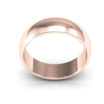 14K Rose Gold 6mm half round wedding band - DELLAFORA