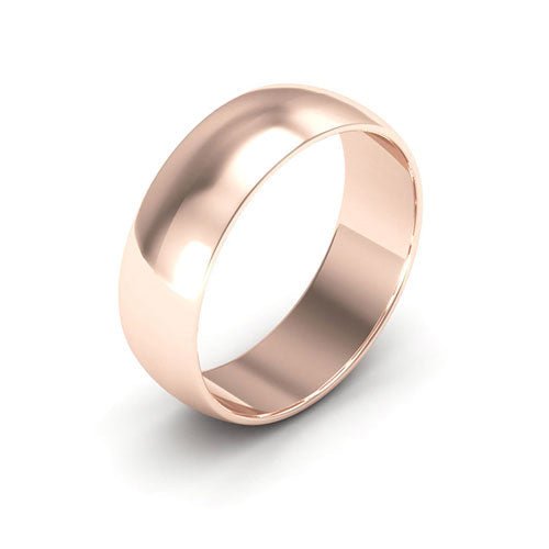 14K Rose Gold 6mm half round wedding band - DELLAFORA