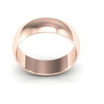 14K Rose Gold 6mm half round wedding band - DELLAFORA