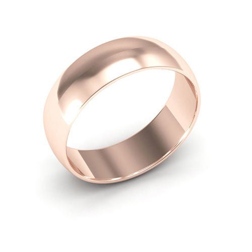 14K Rose Gold 6mm half round wedding band - DELLAFORA