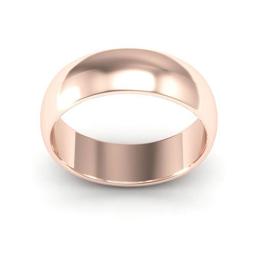 14K Rose Gold 6mm half round wedding band - DELLAFORA