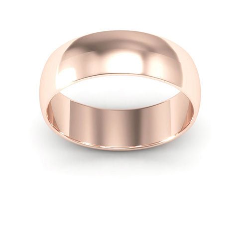 14K Rose Gold 6mm half round wedding band - DELLAFORA