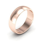 14K Rose Gold 6mm half round wedding band - DELLAFORA